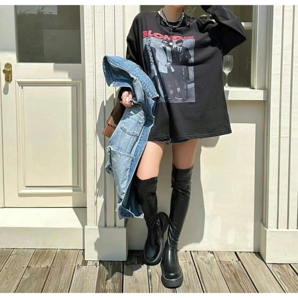 AK韓國連線 帥氣街頭風 3人圖像長袖上衣 長袖T恤-細節圖8