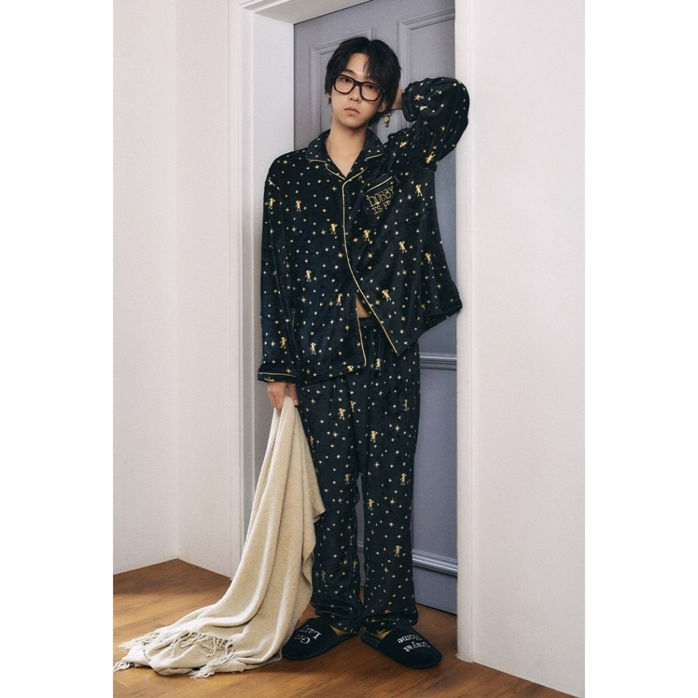 [S/黑 有現貨一件][預購 每周日中午 12:00收單] 2023 韓國SPAO 秋冬新款哈利波特聯名睡衣系列-細節圖7