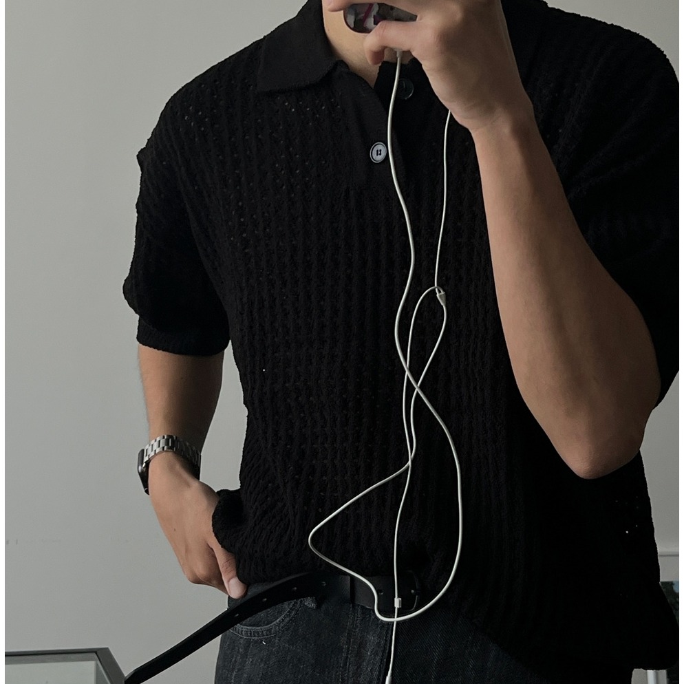 [是男裝喔~][預購 每周日中午 12:00收單] 2024 正韓 春夏男裝 zavino 時尚優雅微性感 針織上衣-細節圖4