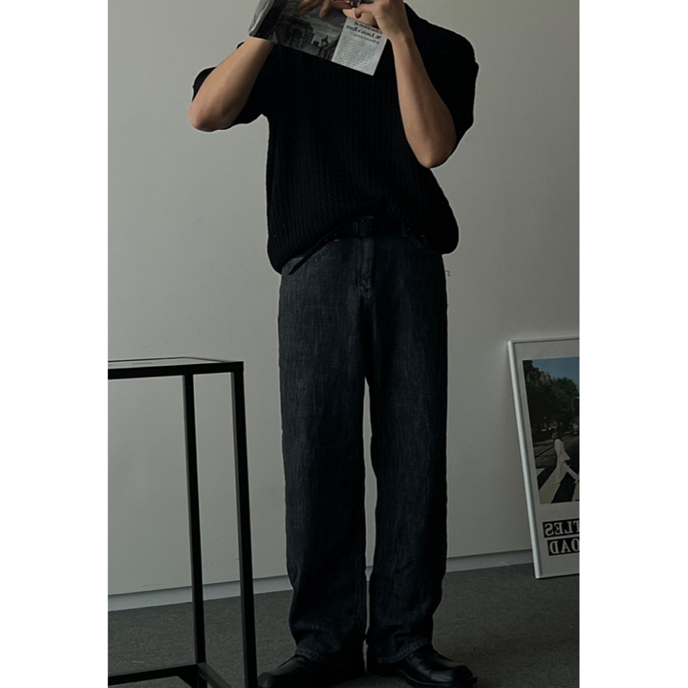 [是男裝喔~][預購 每周日中午 12:00收單] 2024 正韓 春夏男裝 zavino 時尚優雅微性感 針織上衣-細節圖5