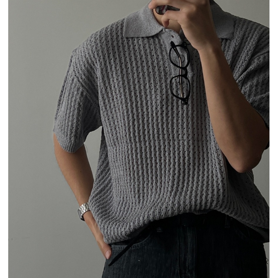 [是男裝喔~][預購 每周日中午 12:00收單] 2024 正韓 春夏男裝 zavino 時尚優雅微性感 針織上衣-細節圖7