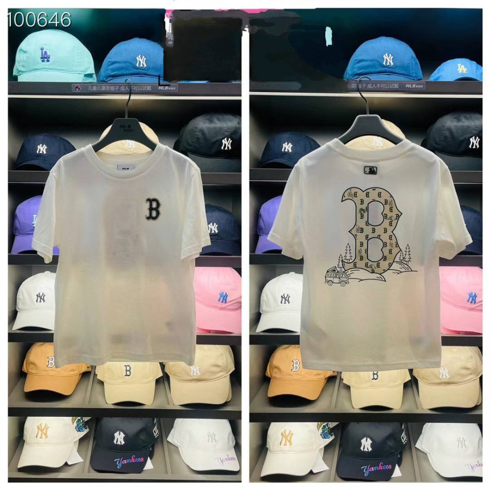 [預購 每周日中午 12:00收單] 2024 韓國 MLB 童趣滿版logo 上衣 (大人小孩都可以穿喔)-規格圖5