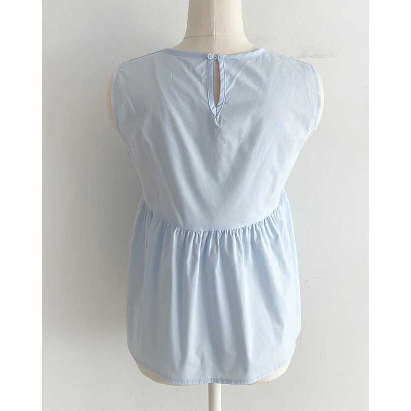 [官網特惠ing] [預購 每周日中午 12:00收單] 2024 正韓 classic-blanc 春夏女 皺褶背心-細節圖9