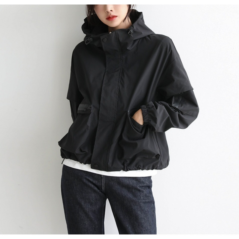 [預購 每周日中午 12:00收單] 2024 正韓 pippin 秋冬女裝 雙口袋高領風衣外套-細節圖2