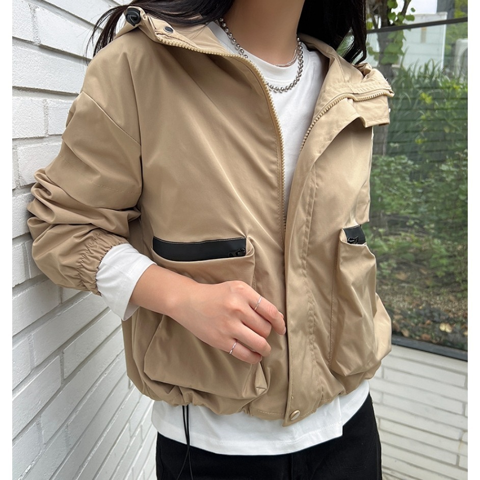 [預購 每周日中午 12:00收單] 2024 正韓 pippin 秋冬女裝 雙口袋高領風衣外套-細節圖4