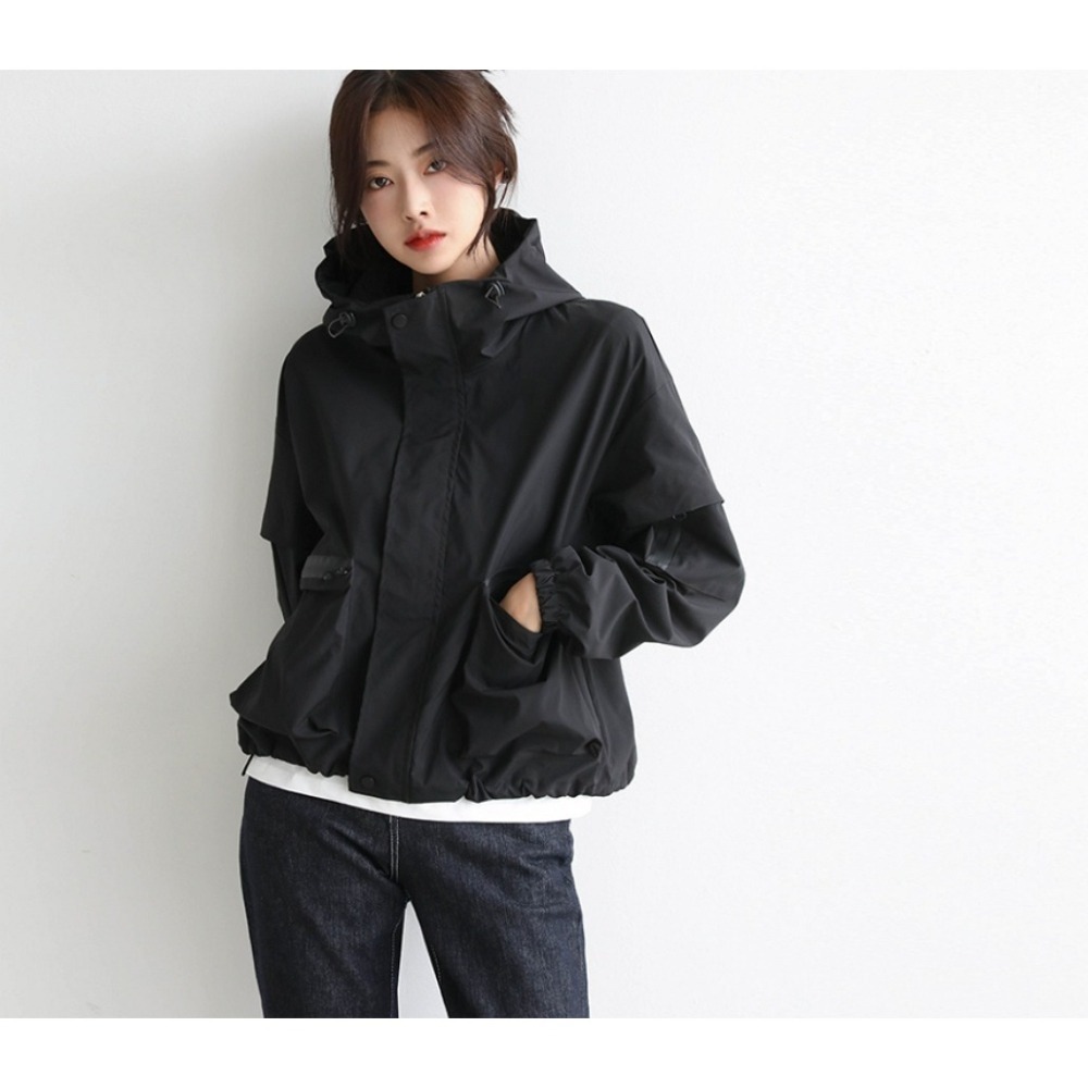 [預購 每周日中午 12:00收單] 2024 正韓 pippin 秋冬女裝 雙口袋高領風衣外套-細節圖5