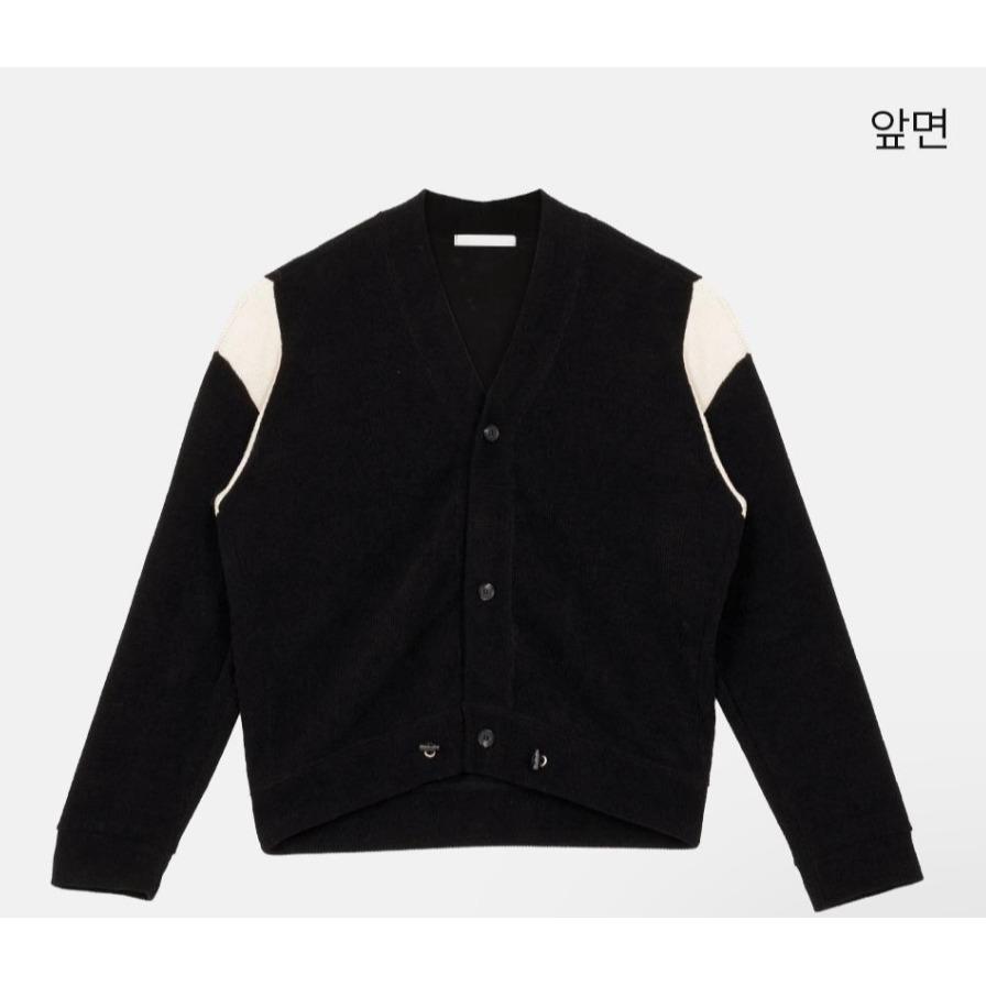 [是男裝喔~][預購 每周日中午 12:00收單] 2024 正韓 smallman 秋冬男裝 肩膀三角色塊開襟衫-規格圖11