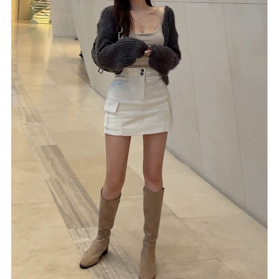 [預購 每周日中午 12:00收單 ] 2024 正韓 hypnotic 秋冬女裝 時尚俏麗 一粒釦 短版針織開襟衫-細節圖5