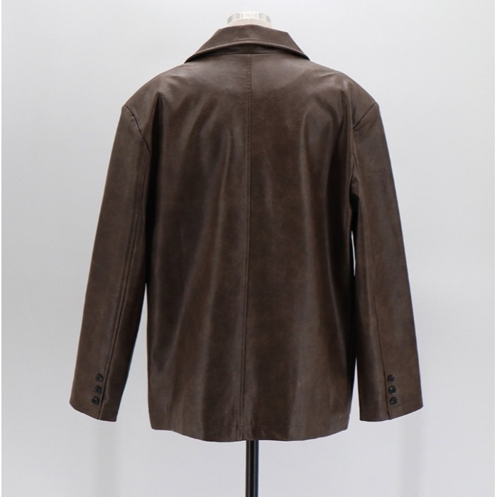 [預購 每周日中午 12:00收單] 2024 正韓 themood 秋冬女裝 西裝式皮外套-細節圖11