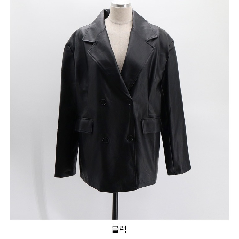 [預購 每周日中午 12:00收單] 2024 正韓 themood 秋冬女裝 西裝式皮外套-規格圖11