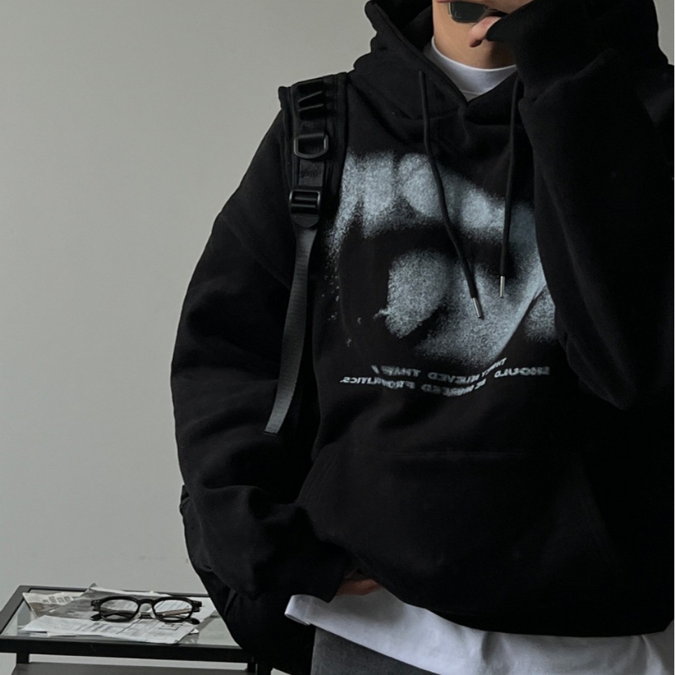 [是男裝喔~][預購 每周日中午 12:00收單] 2024 正韓 zavino 秋冬男裝 暈染圖案連帽T-細節圖3