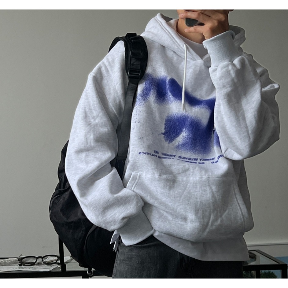 [是男裝喔~][預購 每周日中午 12:00收單] 2024 正韓 zavino 秋冬男裝 暈染圖案連帽T-細節圖6