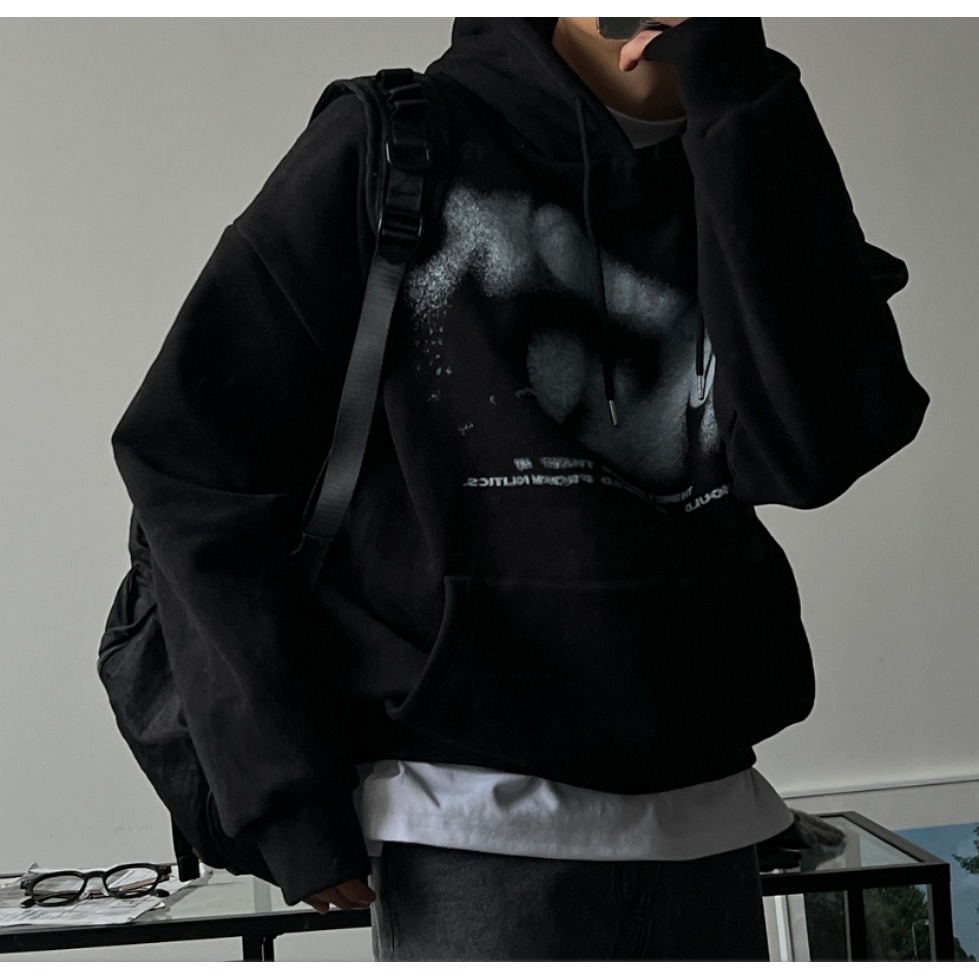 [是男裝喔~][預購 每周日中午 12:00收單] 2024 正韓 zavino 秋冬男裝 暈染圖案連帽T-規格圖8