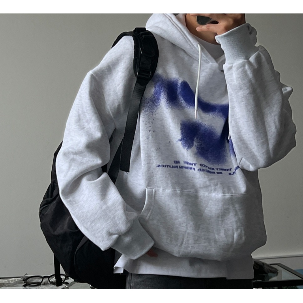 [是男裝喔~][預購 每周日中午 12:00收單] 2024 正韓 zavino 秋冬男裝 暈染圖案連帽T-規格圖8