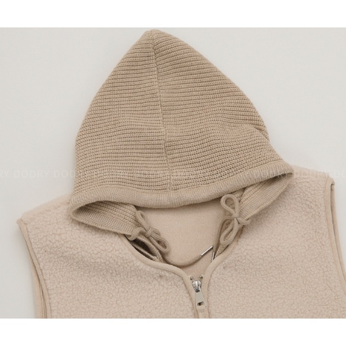 [預購 每周日中午 12:00收單] 2024 正韓 dodry 秋冬女裝  異材質拼接 可拆式連帽背心-細節圖9