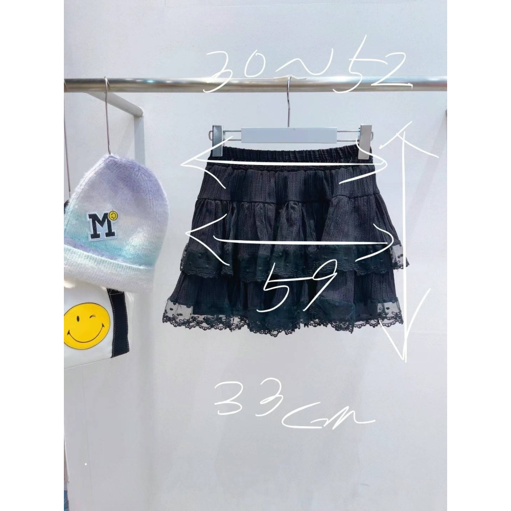 [預購 每周日中午 12:00收單] 2025 韓國 東大門 初春女裝 浪漫俏麗 蕾絲迷你蛋糕裙-細節圖3