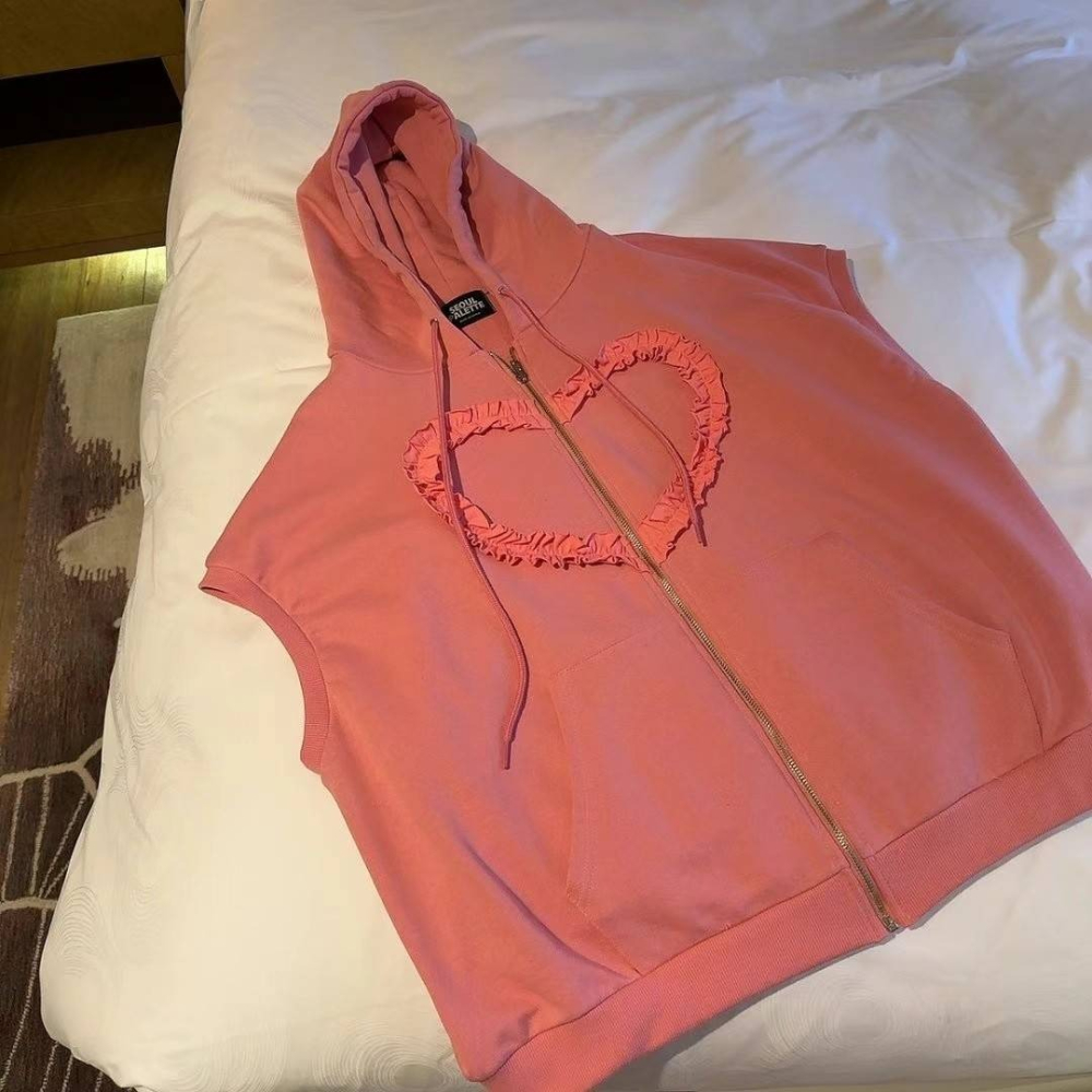 [預購 每周日中午 12:00收單] 2025 韓國 東大門 泰妍家 立體愛心連帽背心-細節圖5