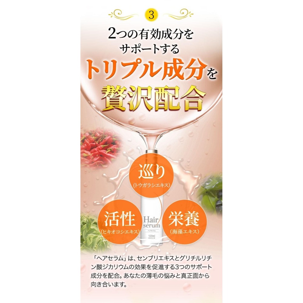 [預購 每周日中午 12:00收單] 2025 日本生活百貨 Hair serum養髮護髮精華液(120ml)-細節圖7