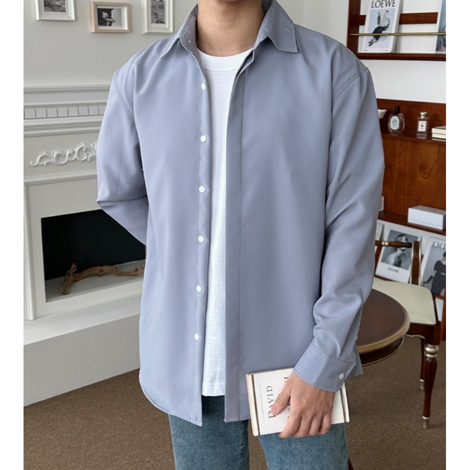 [官網特惠ing] [是男裝喔~][預購 每周日中午 12:00收單] 2025 韓國 smallman 隱藏鈕扣襯衫-細節圖7