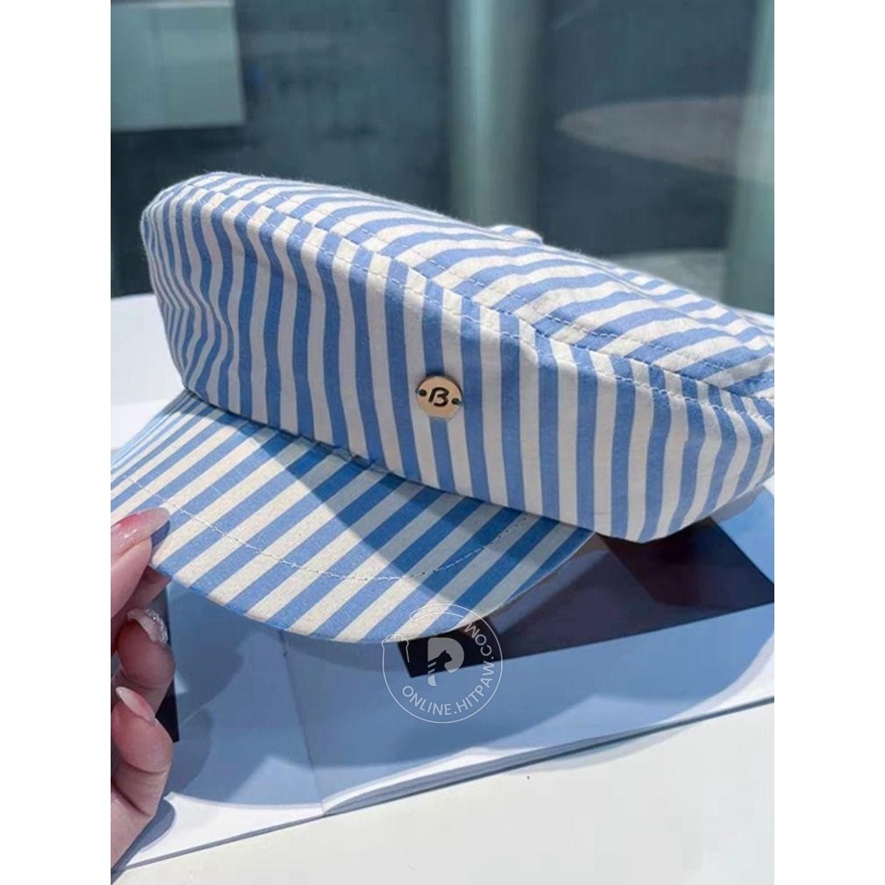 [預購 每周日中午 12:00收單] 2025 韓國 時尚配件  條紋報童帽-細節圖3