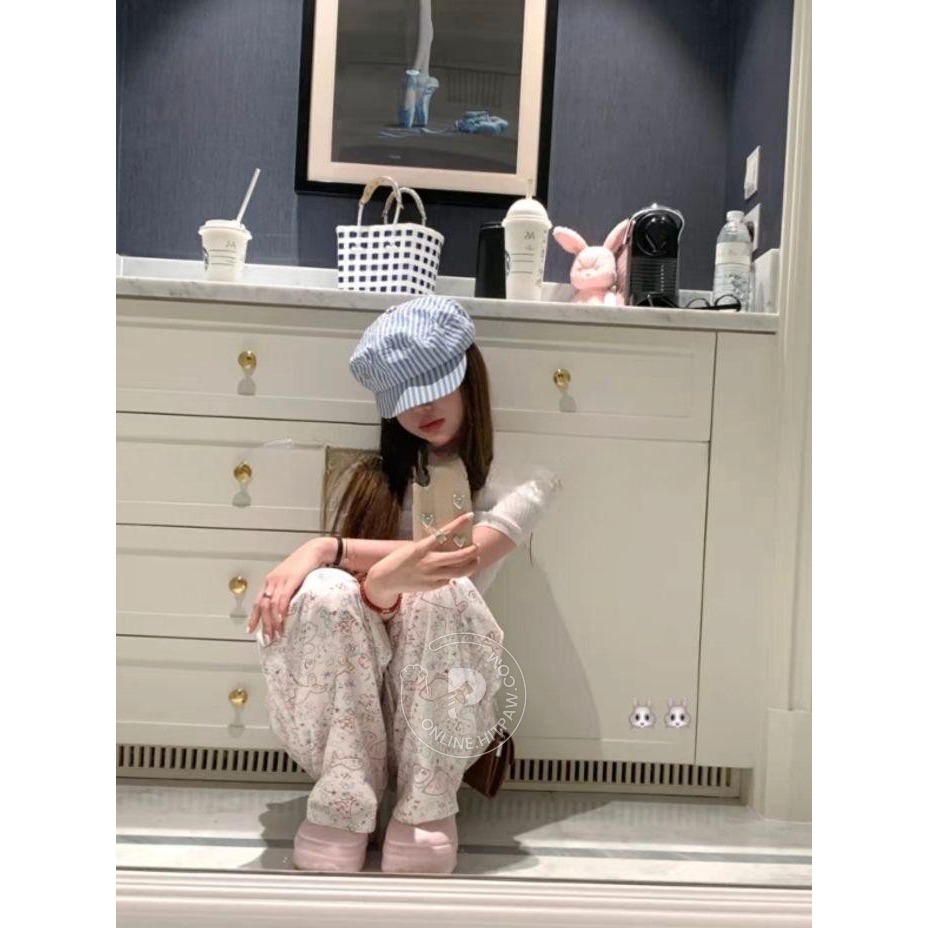 [預購 每周日中午 12:00收單] 2025 韓國 時尚配件  條紋報童帽-細節圖5