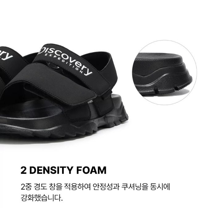 [韓國特惠ing][預購 每周日中午 12:00收單] 2025 韓國 特價款  DISCOVERY LOGO雙繫帶涼鞋-細節圖3