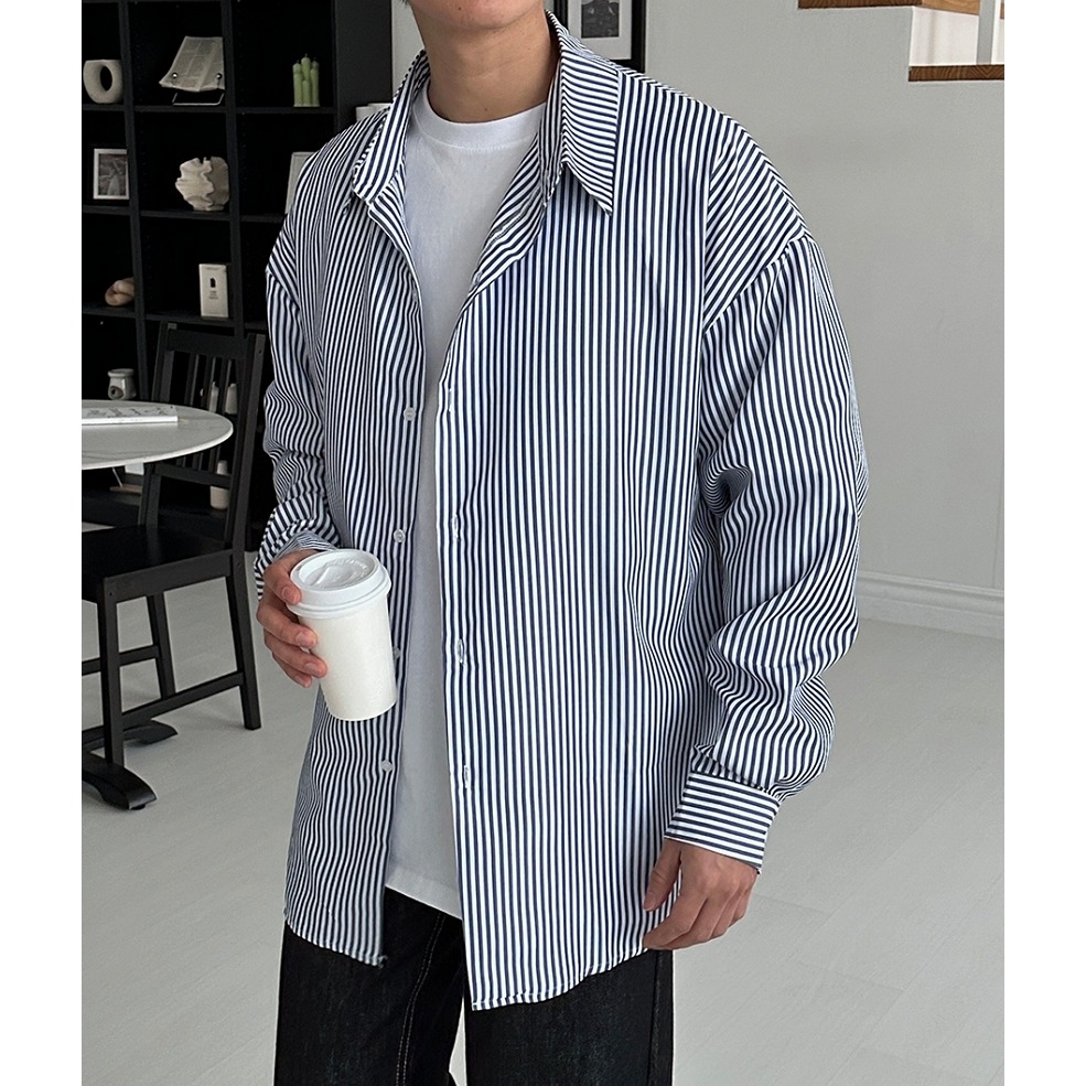 男裝![官網特惠ing][預購 2025.03.30中午12:00收單] 2025 韓國 smallman直條紋襯衫-細節圖2