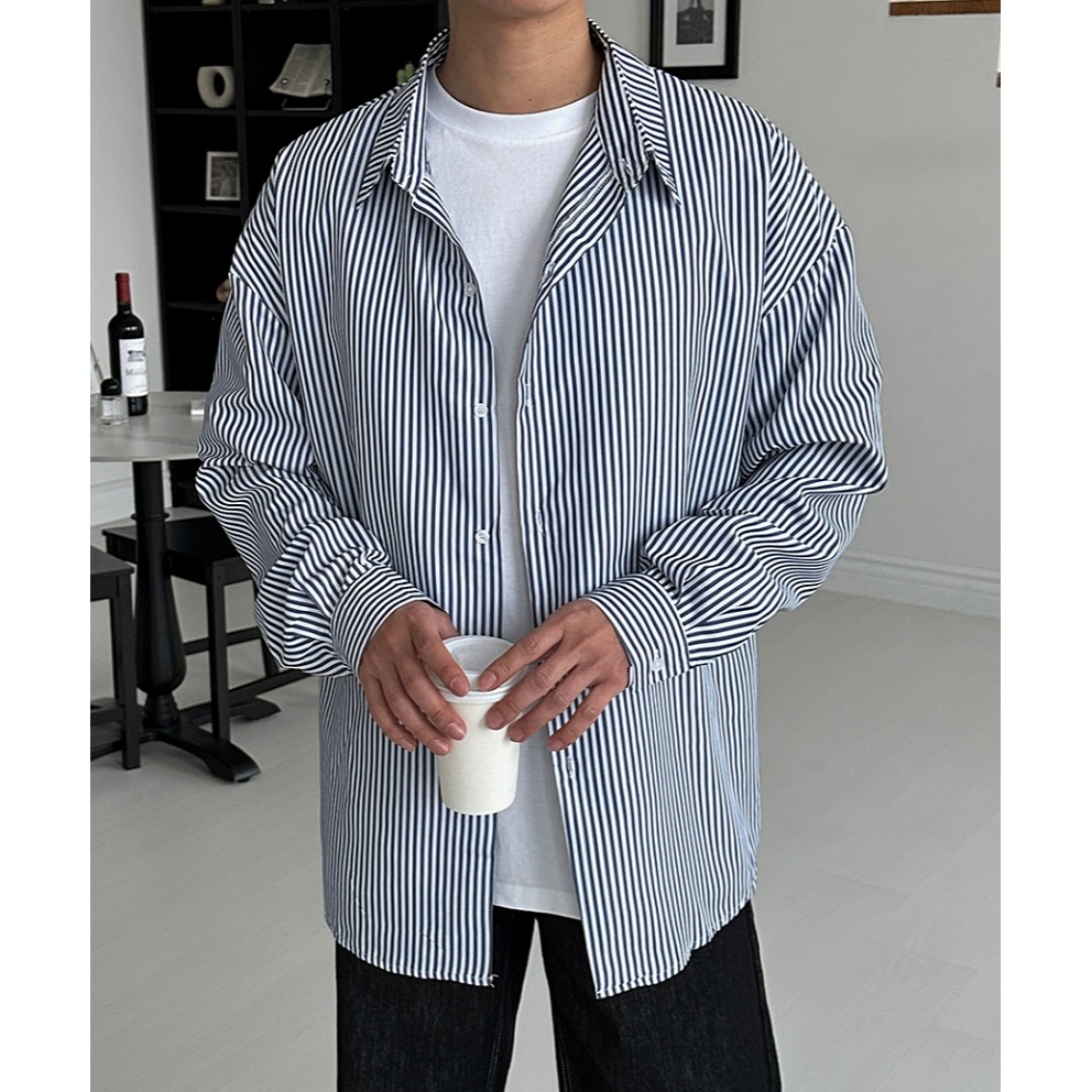 男裝![官網特惠ing][預購 2025.03.30中午12:00收單] 2025 韓國 smallman直條紋襯衫-細節圖4