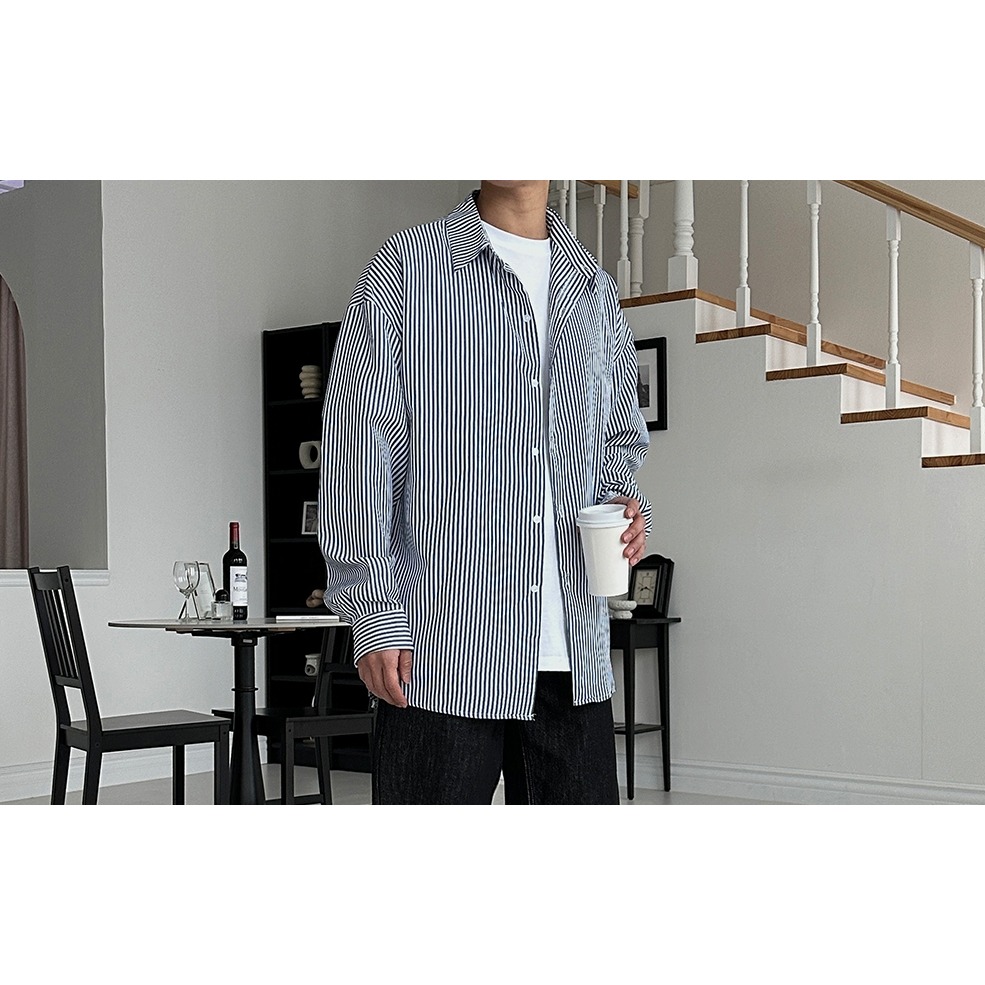 男裝![官網特惠ing][預購 2025.03.30中午12:00收單] 2025 韓國 smallman直條紋襯衫-細節圖6