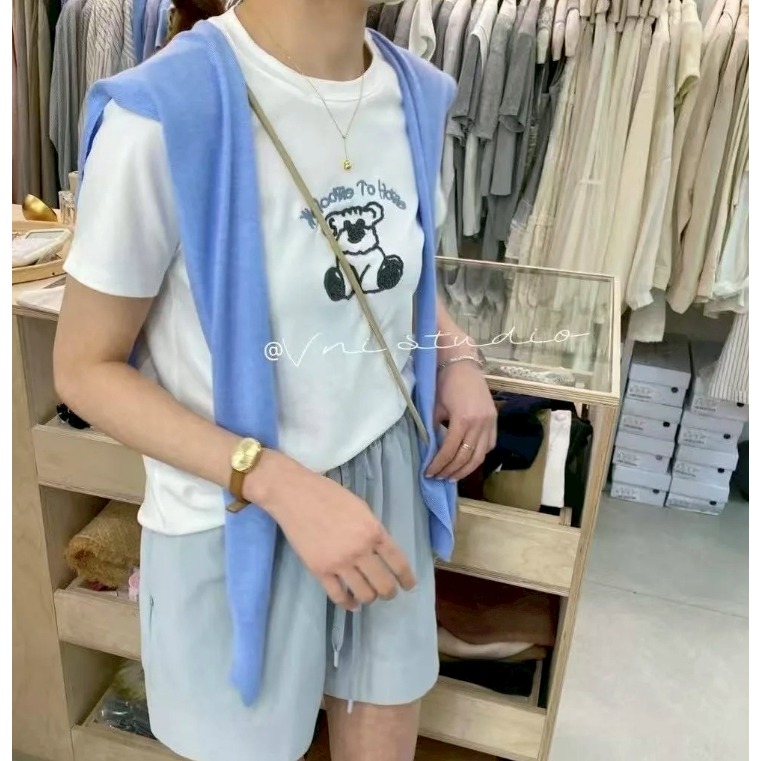 [預購 每周日中午 12:00收單] 2025 韓國 東大門 春夏女裝 無尾熊立體刺繡短袖T-細節圖5