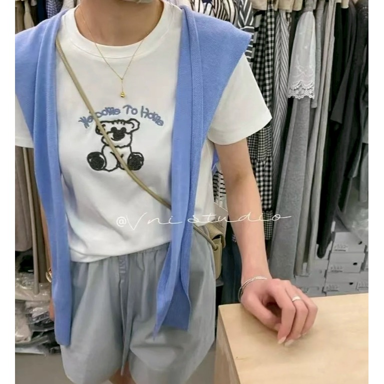 [預購 每周日中午 12:00收單] 2025 韓國 東大門 春夏女裝 無尾熊立體刺繡短袖T-細節圖6