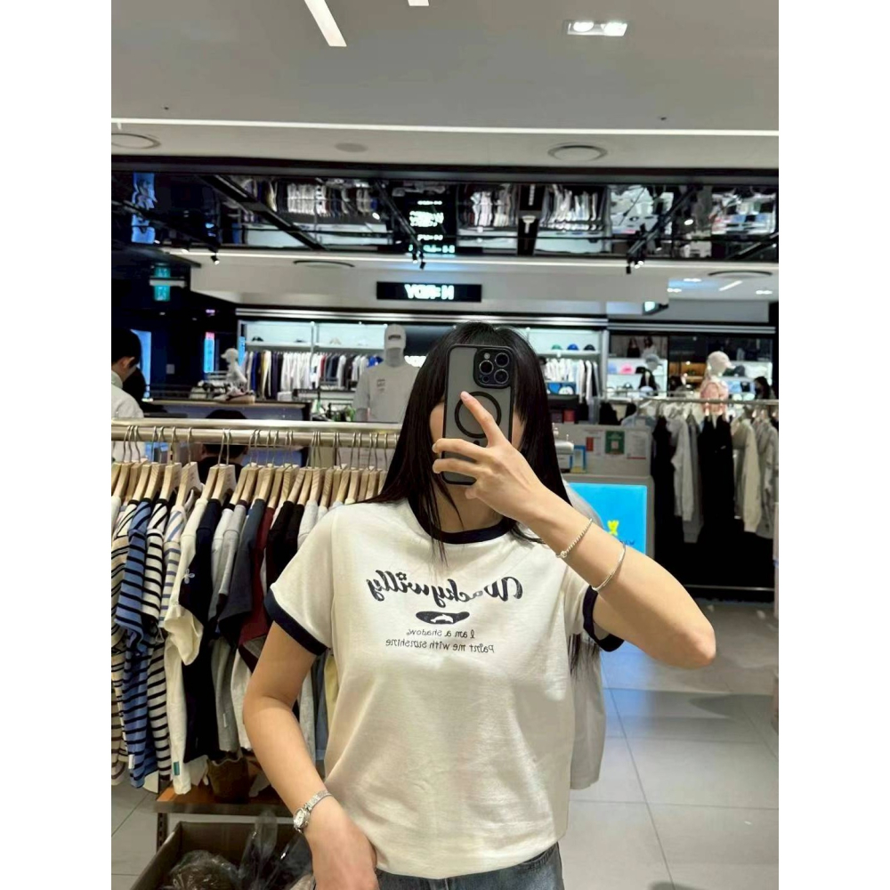 [預購 每周日中午 12:00收單] 2025 韓國  WACKY WILLY ＇25春夏新款 壓邊LOGO短上衣(女)-細節圖3