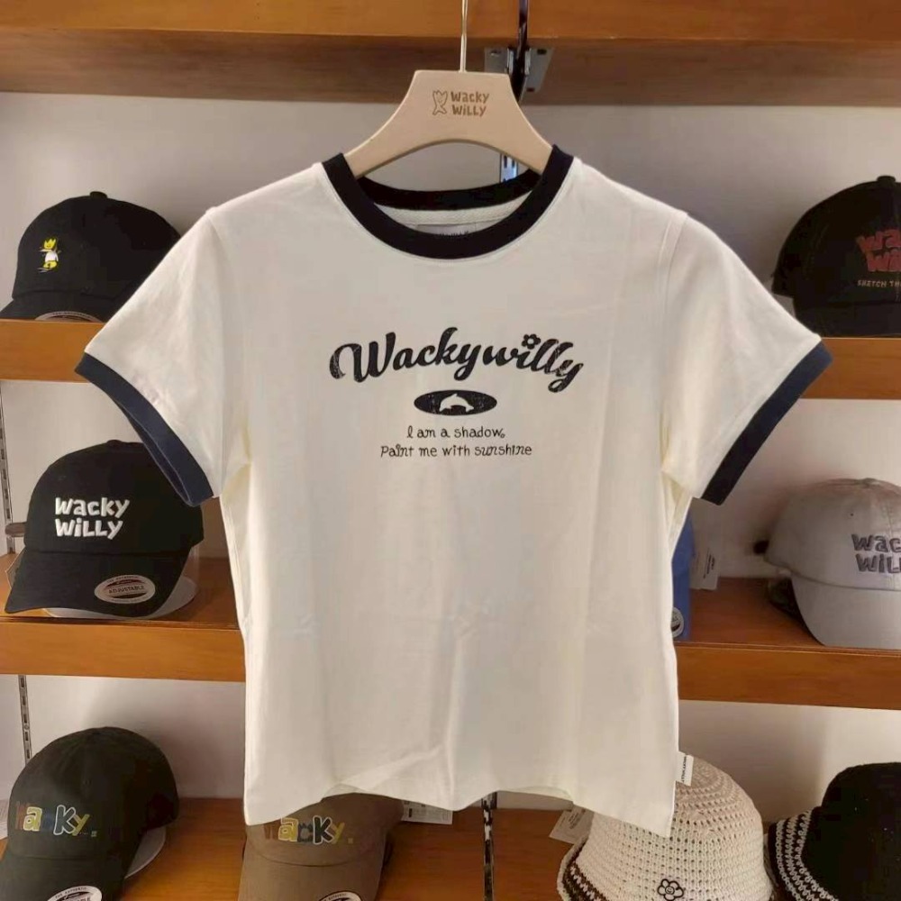 [預購 每周日中午 12:00收單] 2025 韓國  WACKY WILLY ＇25春夏新款 壓邊LOGO短上衣(女)-規格圖3