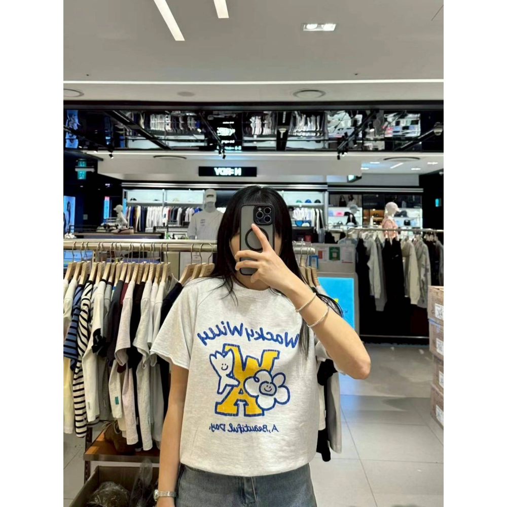 [預購 每周日中午 12:00收單] 2025 韓國 WACKY WILLY 春夏新款   LOGO花朵短上衣(女款)-細節圖4