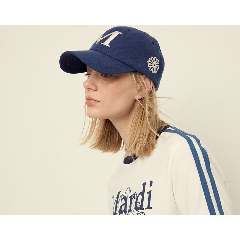 [預購 每周日中午 12:00收單] 2025 韓國 時尚配件 MARDI ＇25春夏新款大M字刺繡帽-細節圖3