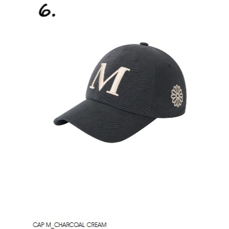 [預購 每周日中午 12:00收單] 2025 韓國 時尚配件 MARDI ＇25春夏新款大M字刺繡帽-細節圖8