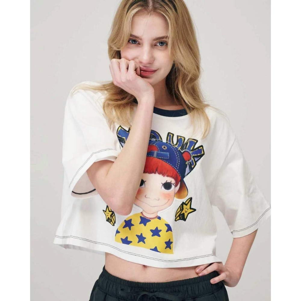 [限時打折款] [預購 每周日中午 12:00收單] 2025 韓國 陸心媛 YOUKSHIMWON 大頭像短袖短版上衣-規格圖2