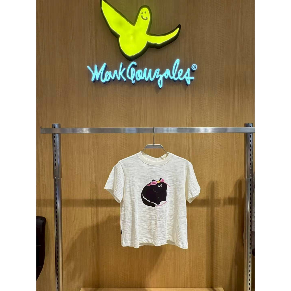 [閃購 2025.05.09 中午 12:00收單] 2025 韓國  Mark Gonzales 小飛人貓咪竹節棉上衣-細節圖5