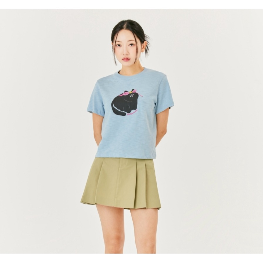 [閃購 2025.05.09 中午 12:00收單] 2025 韓國  Mark Gonzales 小飛人貓咪竹節棉上衣-細節圖8