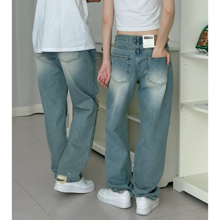 [預購 每周日中午 12:00收單] 2025 韓國 春夏女裝 8065 刷舊破洞牛仔褲-細節圖3