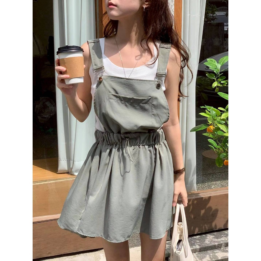 [預購 每周日中午 12:00收單] 2025 韓國 春夏女裝 休閒時尚 俏麗可愛 抽繩吊帶短裙-規格圖8