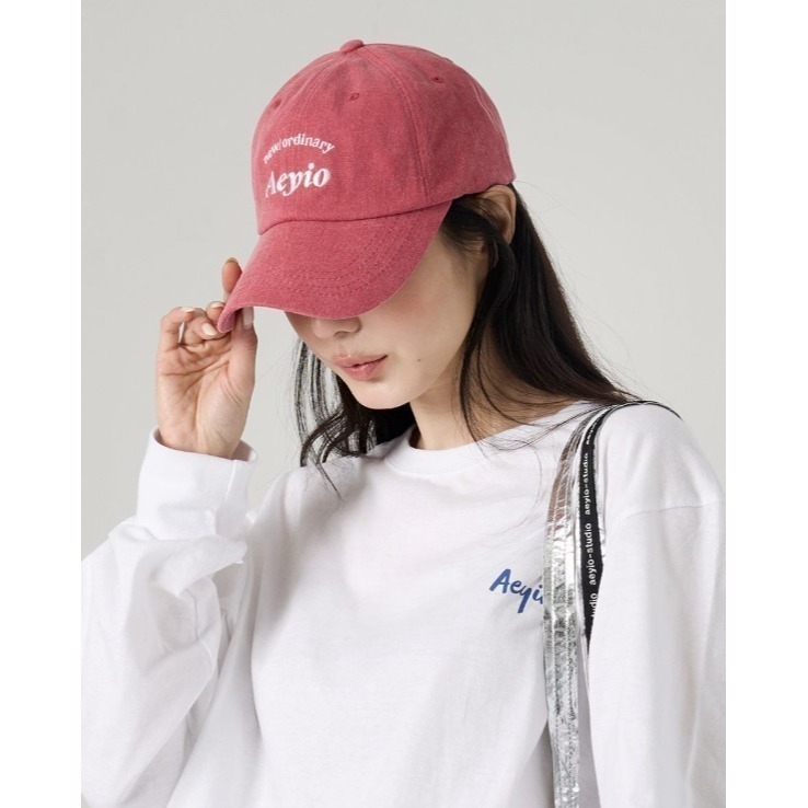 [現貨 兩頂  快搶!!]  韓國小眾品牌  金泰希戴 AEYIO經典LOGO棒球帽-細節圖10