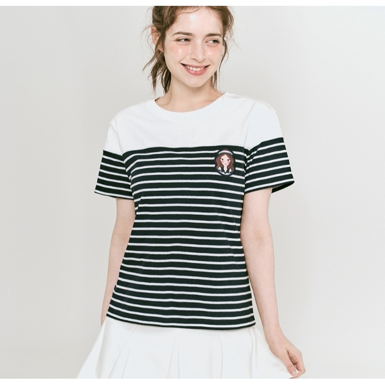 [季末打折款][預購 每周日中午 12:00收單] 2025 韓國 YOUK SHIM WON 陸心媛 條紋海洋風上衣-細節圖4