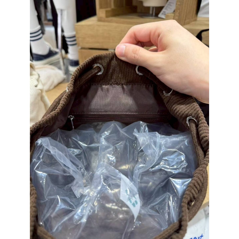 [預購 每周日中午 12:00收單] 2025 韓國 SPAO  燈心絨熊熊刺繡背包-細節圖6