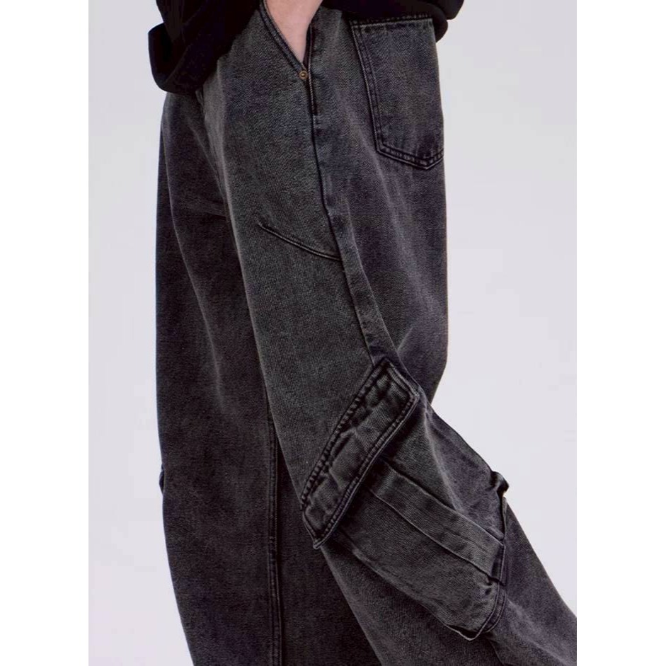 [韓國打折款][預購 每周日中午 12:00收單] 2025 韓國 DYSFUNCT棉質口袋設計長褲-細節圖2