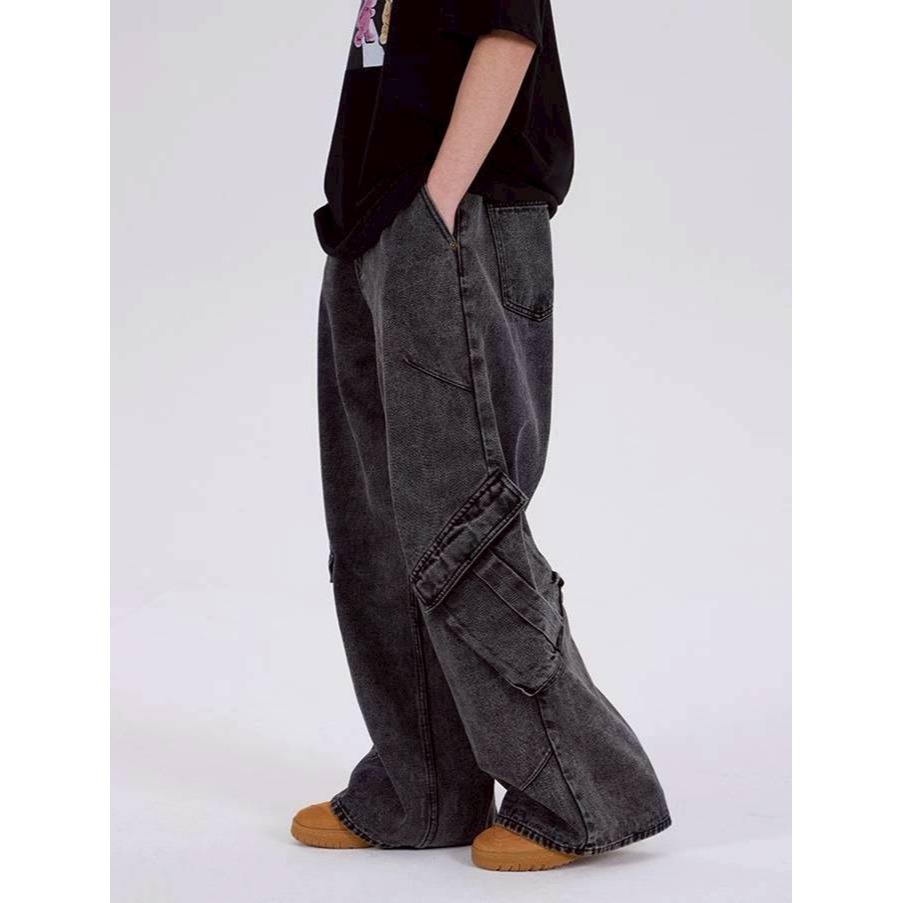 [韓國打折款][預購 每周日中午 12:00收單] 2025 韓國 DYSFUNCT棉質口袋設計長褲-細節圖4