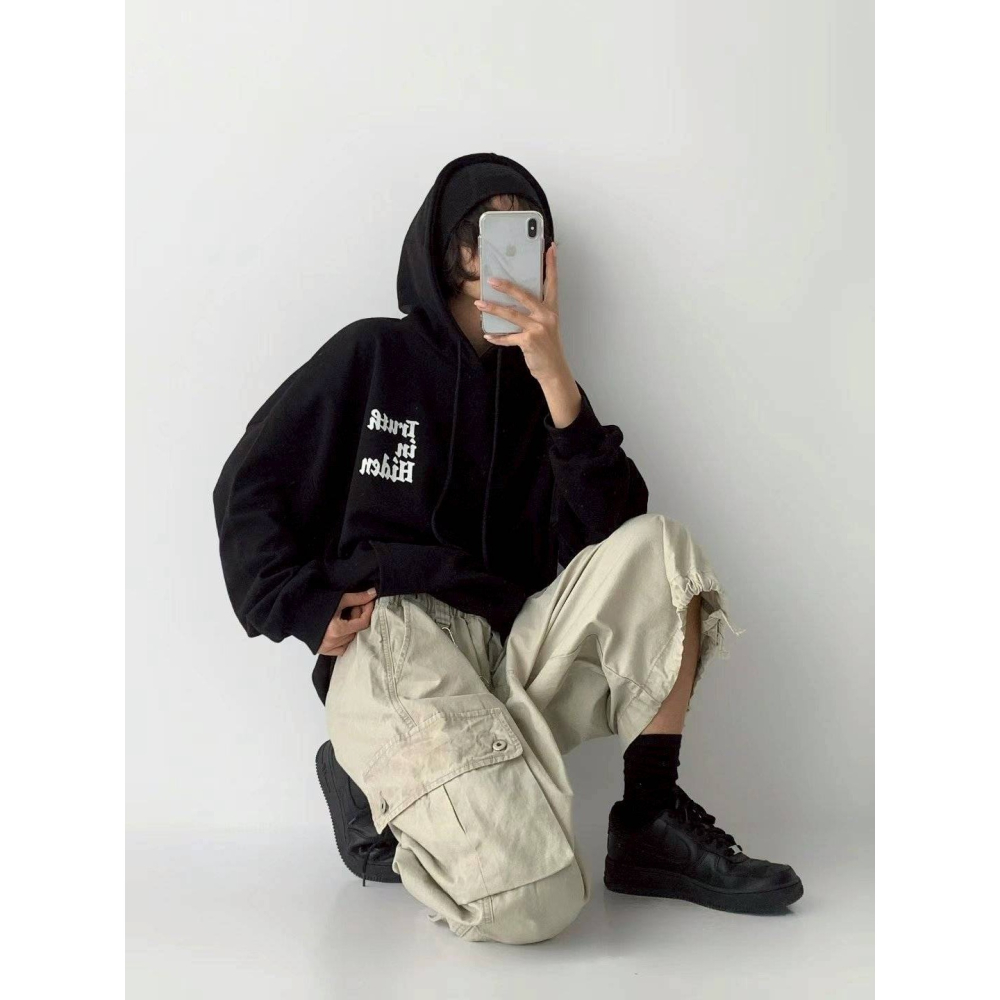 [預購 每周日中午 12:00收單] 2025 韓國 東大門 初秋女裝 背後塗鴉連帽上衣-細節圖4