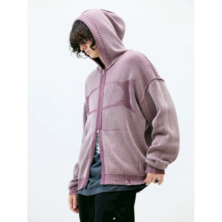 [韓國打折款][預購 每周日中午 12:00收單] 2025 韓國 CRITIC LOGO兩穿針織連帽外套-細節圖3