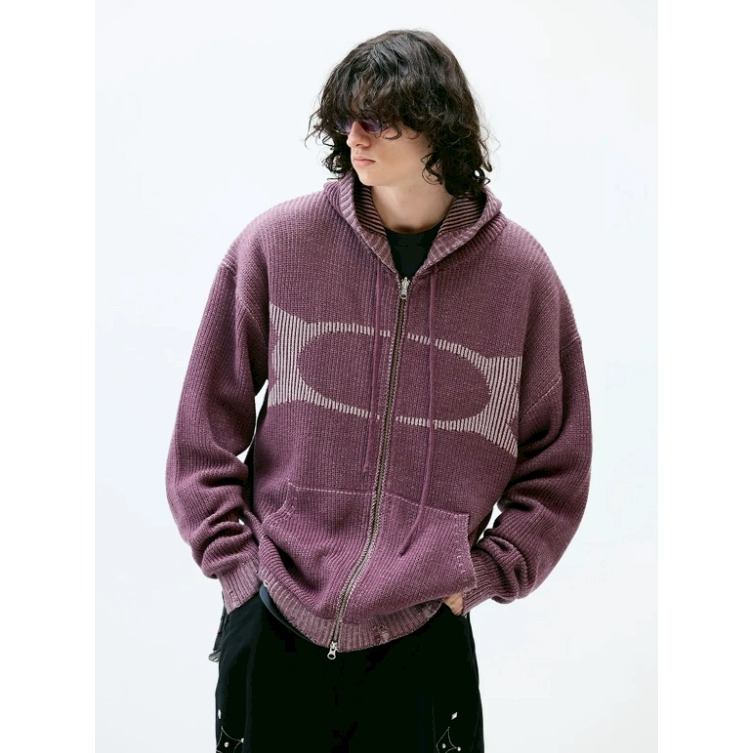 [韓國打折款][預購 每周日中午 12:00收單] 2025 韓國 CRITIC LOGO兩穿針織連帽外套-細節圖4