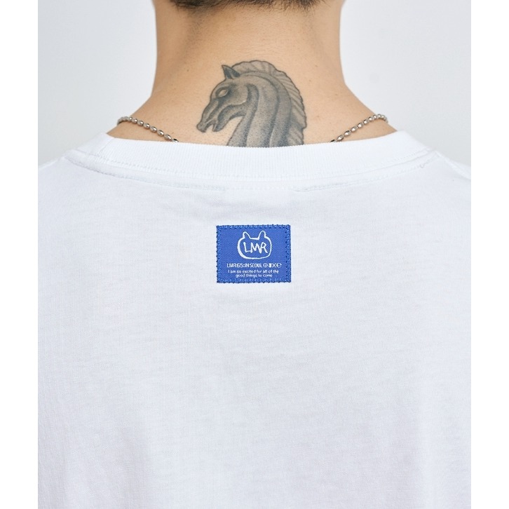 [韓國季末出清][預購 每周日中午 12:00收單] 2025 韓國 韓國潮牌LMR    貓頭LOGO短袖上衣-細節圖2